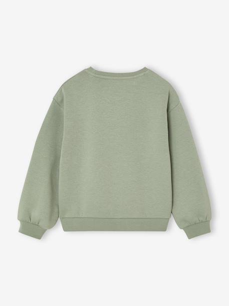 Basic meisjessweater met motief antraciet+donkerpaars+inktblauw+koraal+pioenroos+salie+vanille - vertbaudet enfant 