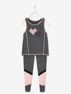Meisje-Sport collectie-Sportset met onderhemd + legging van technisch materiaal