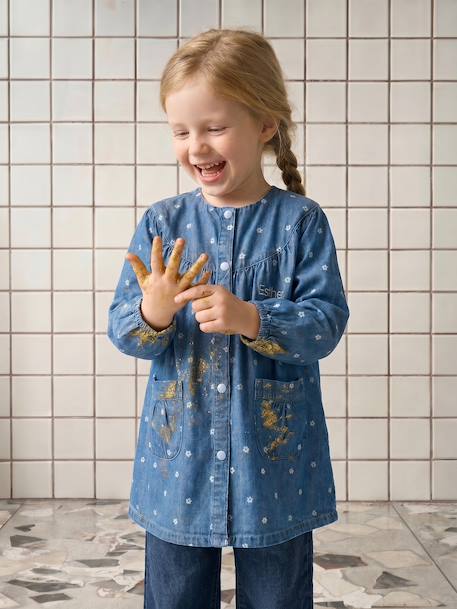 Personaliseerbare meisjesschort jeansblauw - vertbaudet enfant 