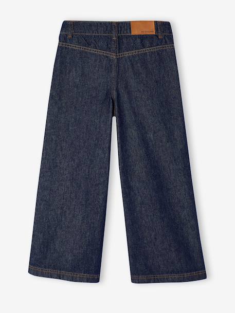 Wijde meisjesjeans middenblauw+ongewassen denim - vertbaudet enfant 