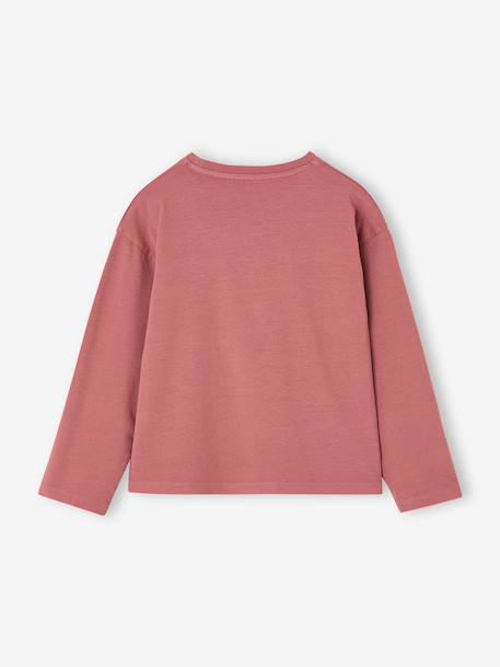 Meisjesshirt met lange mouwen antraciet+ecru+oudroze - vertbaudet enfant 