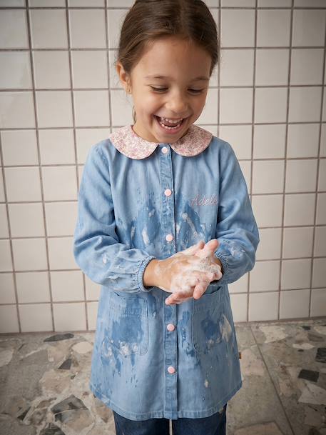 Personaliseerbare meisjesschort jeansblauw - vertbaudet enfant 