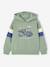 Sweater met capuchon met geplaatste print gemêleerd wit+marineblauw+pecannoot+saliegroen+wit - vertbaudet enfant 