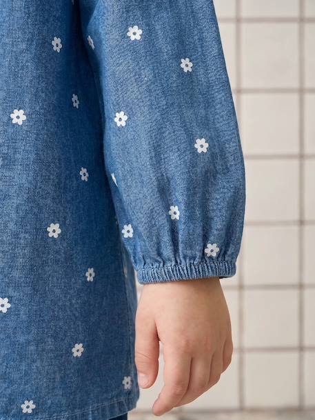 Personaliseerbare meisjesschort jeansblauw - vertbaudet enfant 