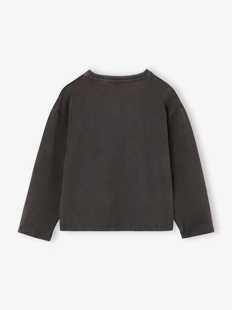 Meisjesshirt met lange mouwen antraciet+ecru+oudroze - vertbaudet enfant 