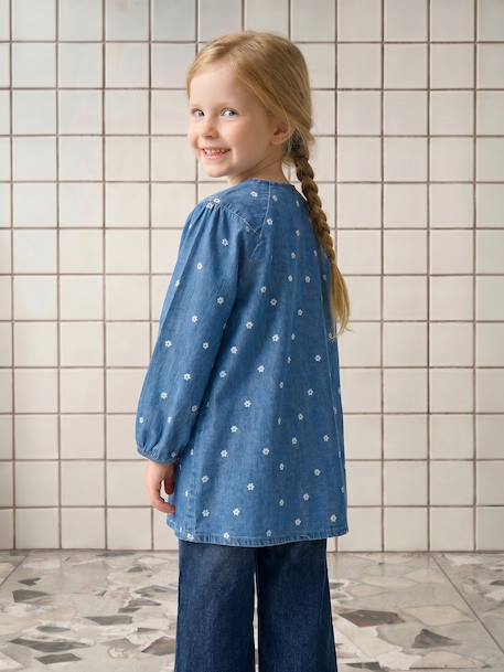 Personaliseerbare meisjesschort jeansblauw - vertbaudet enfant 