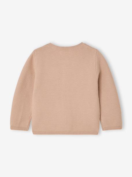 Geborduurd babyvestje met gouden hartjes beige+ivoor+oudroze - vertbaudet enfant 