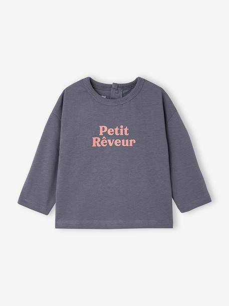 Set van 2 babyjongensshirts met lange mouwen cacao+smaragdgroen - vertbaudet enfant 