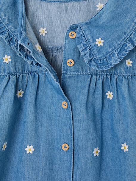 Denim babyblouse met borduursels stone - vertbaudet enfant 