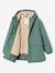 Parka met capuchon en sherpavoering voor jongens kaki+saliegroen+zwart - vertbaudet enfant 