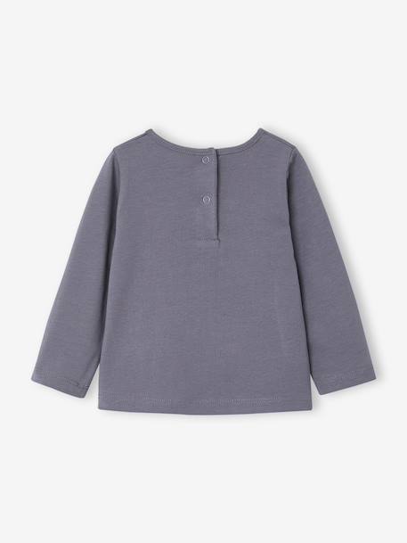 Babyshirt met lange mouwen en hart grijsblauw+lichtroze - vertbaudet enfant 