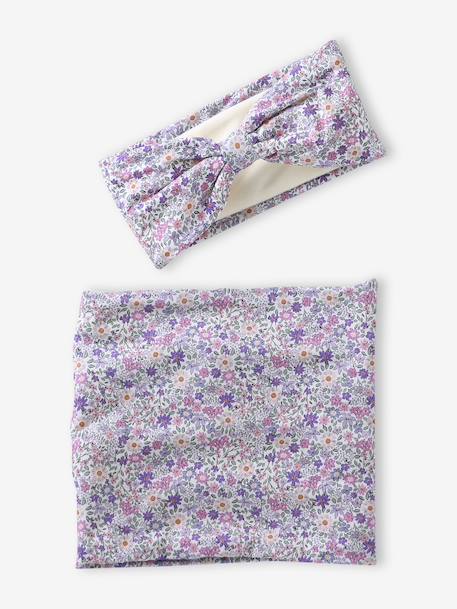 Set haarband en colsjaal meisje lila (poederkleur) - vertbaudet enfant 