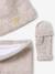 Meisjes set muts « C½ur » + snood + wanten/handschoenen ecru+marineblauw - vertbaudet enfant 