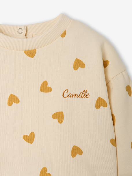 Sweater met luipaardprint taupe+vanille - vertbaudet enfant 