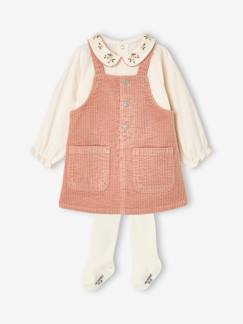 Baby-Babyset-3-delige babyset jurk, shirt en maillot