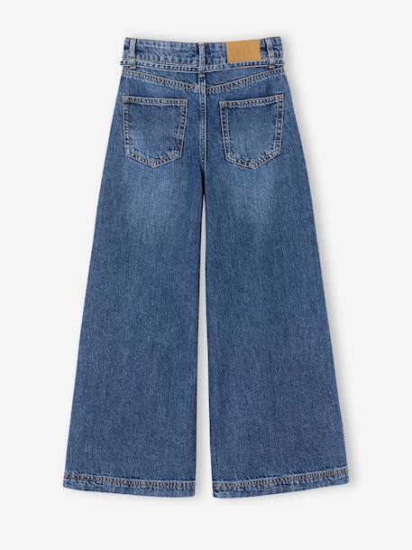 Meisjesjeans met wijde pijpen middenblauw - vertbaudet enfant 