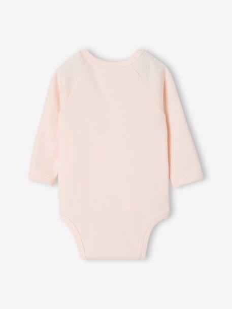 Set van 2 babyrompertjes met lange mouwen cappuccino+lichtroze+saliegroen - vertbaudet enfant 
