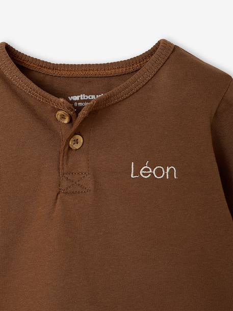 Set van 2 babyjongensshirts met lange mouwen cacao+smaragdgroen - vertbaudet enfant 