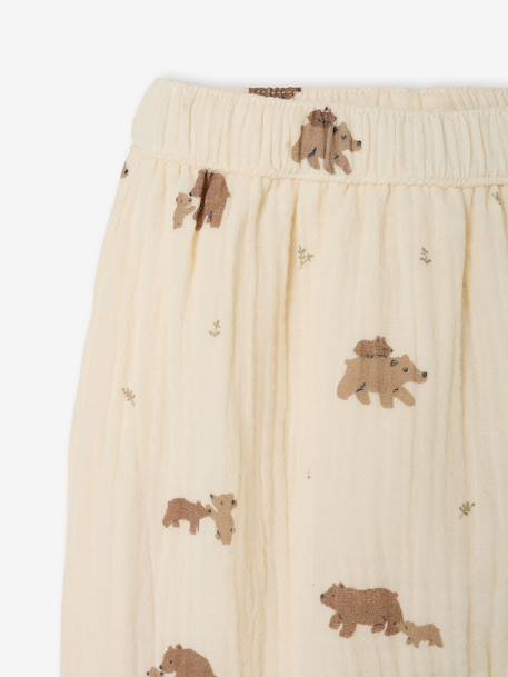 Babybroek van mousseline ecru - vertbaudet enfant 