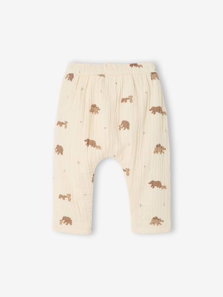 Babybroek van mousseline ecru - vertbaudet enfant 