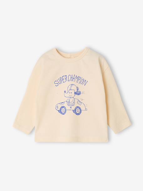 Set van 2 babyjongensshirts met lange mouwen cacao+smaragdgroen - vertbaudet enfant 