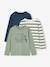 Set van 3 jongensshirts met lange mouwen karamel+lila+roest+saliegroen - vertbaudet enfant 