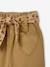 Wijde broek met kleur babymeisje met riem om te strikken beige+donkerpaars+karamel - vertbaudet enfant 
