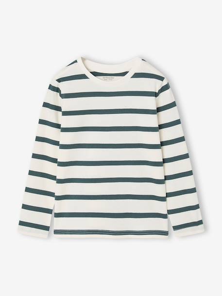 Set van 3 jongensshirts met lange mouwen karamel+lila+roest+saliegroen - vertbaudet enfant 