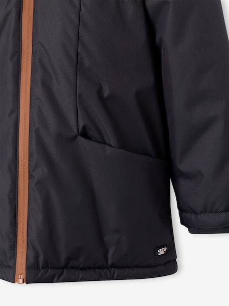Technische parka met capuchon jongen hazelnoot+ketelbruin - vertbaudet enfant 
