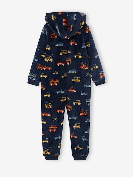 Jongenspyjama jumpsuit met capuchon marineblauw - vertbaudet enfant 