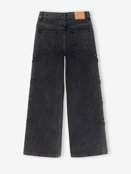 Wijde meisjesjeans denimgrijs - vertbaudet enfant 