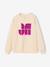 Sweater met print voor meisjes ecru+oudroze - vertbaudet enfant 