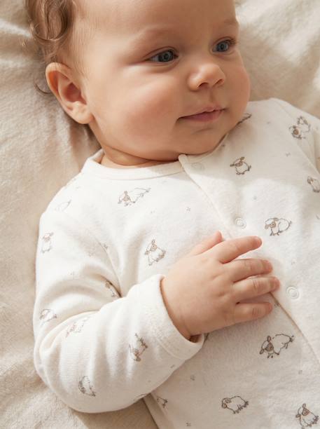Set van 2 boxpakken voor baby's cappuccino+lichtroze+saliegroen - vertbaudet enfant 