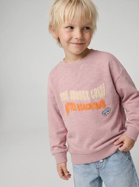 Sweater met ronde hals voor jongens lichtroze - vertbaudet enfant 