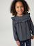 Blouse met lange mouwen voor meisjes leiblauw+roze (poederkleur)+vanille - vertbaudet enfant 