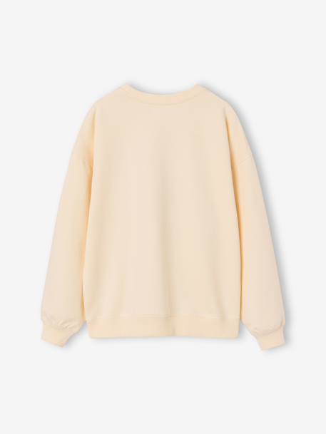 Sweater met print voor meisjes ecru+oudroze - vertbaudet enfant 