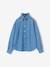 Meisjesblouse met opstaande kraag middenblauw - vertbaudet enfant 