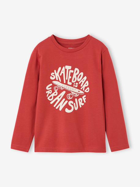 Set van 3 jongensshirts met lange mouwen karamel+lila+roest+saliegroen - vertbaudet enfant 