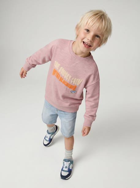 Sweater met ronde hals voor jongens lichtroze - vertbaudet enfant 