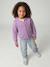 Gebreid meisjesvest met lange mouwen ecru+lavendel+saliegroen - vertbaudet enfant 