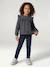 Blouse met lange mouwen voor meisjes leiblauw+roze (poederkleur)+vanille - vertbaudet enfant 