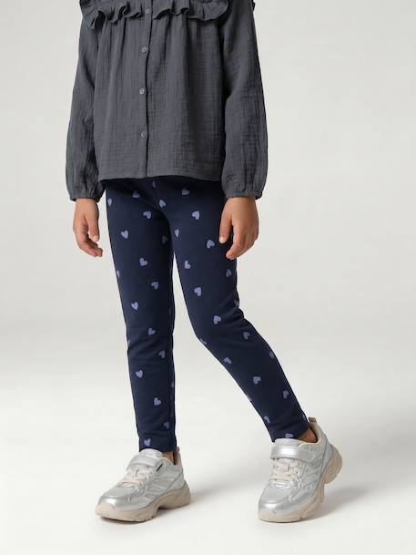 Bedrukte legging voor meisjes amandelgroen+blauw+blauwgroen+groen, bedrukt+inktblauw+roze, bedrukt+zachtpaars - vertbaudet enfant 