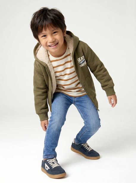 Set van 3 T-shirt met korte mouwen amandelgroen+karamel+marineblauw+pecannoot+petrolblauw+saliegroen - vertbaudet enfant 