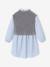 Hemdjurk met 2-in-1 effect voor meisjes ecru+gemêleerd grijs+marineblauw - vertbaudet enfant 