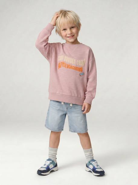 Sweater met ronde hals voor jongens lichtroze - vertbaudet enfant 