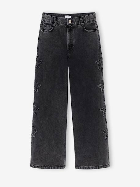 Wijde meisjesjeans denimgrijs - vertbaudet enfant 