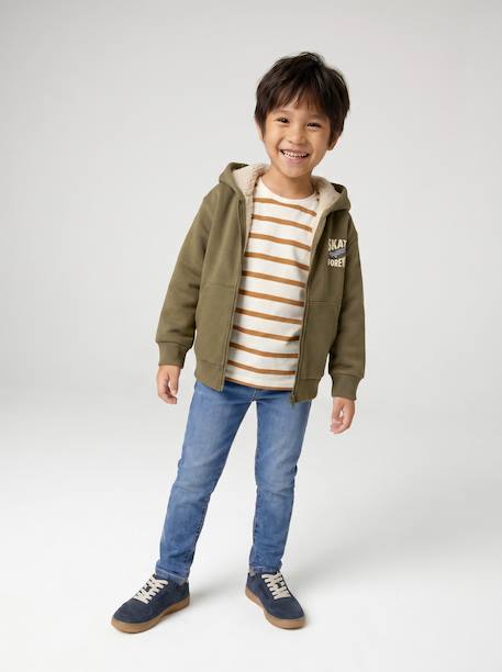 Set van 3 T-shirt met korte mouwen amandelgroen+karamel+marineblauw+pecannoot+petrolblauw+saliegroen - vertbaudet enfant 