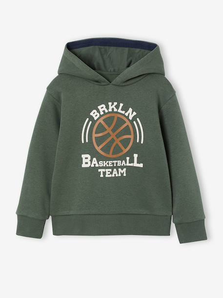 Sportset met capuchon voor jongens bordeauxrood+okergeel+saliegroen - vertbaudet enfant 