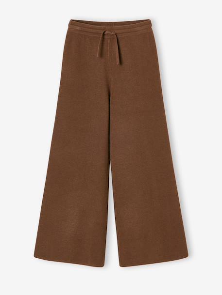 Wijde gebreide broek meisje chocoladebruin - vertbaudet enfant 