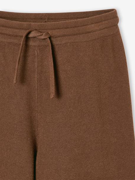 Wijde gebreide broek meisje chocoladebruin - vertbaudet enfant 